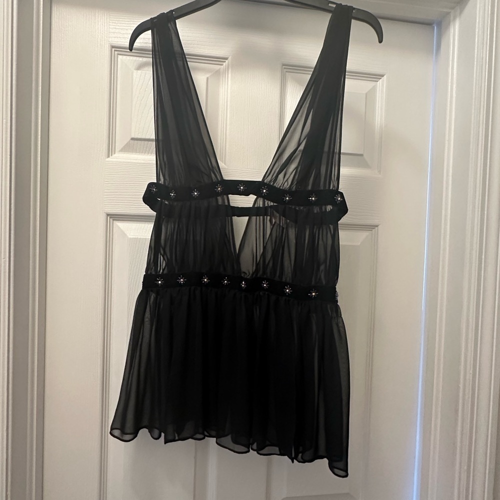 Victoria’s Secret sheer black lingerie